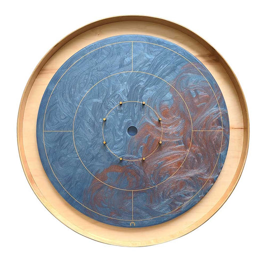 blue and nectarine crokinole swirl