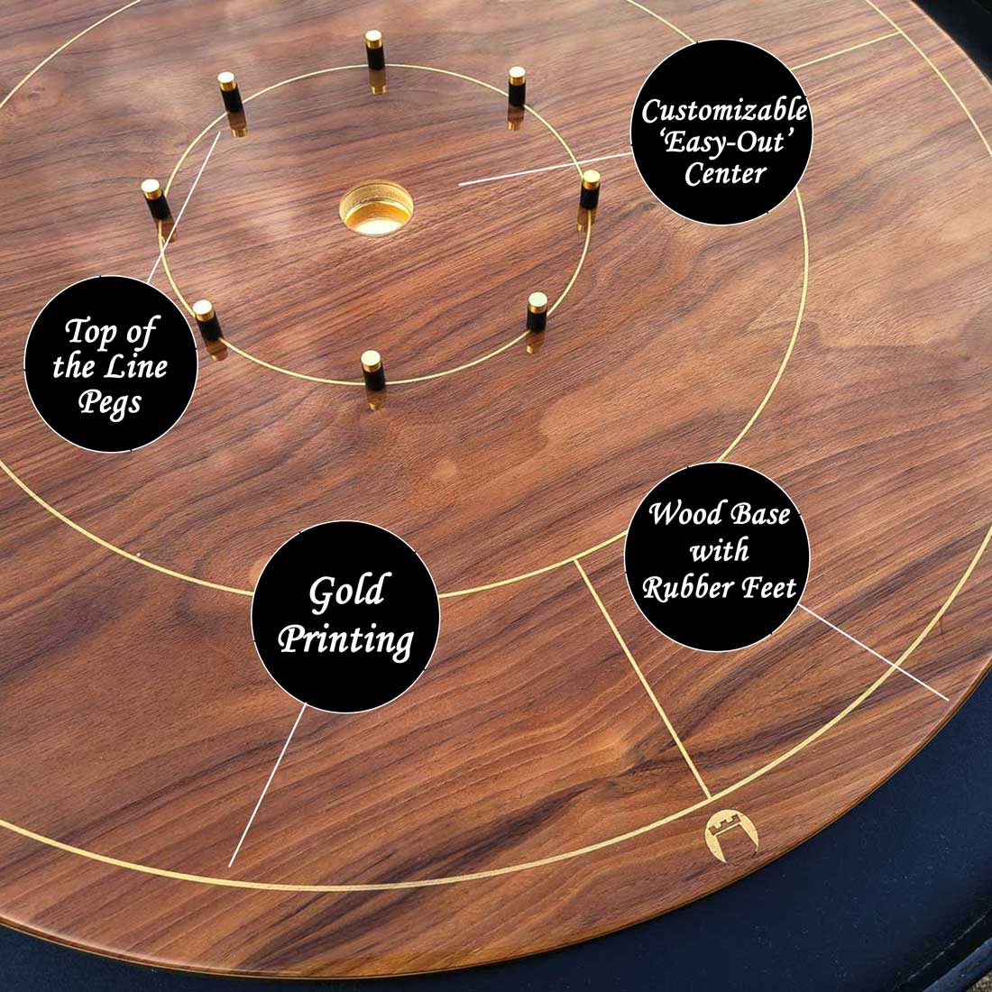 Real Hardwood Tournament Size Crokinole Board outlet Under K4